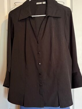 Cato Black quarter length Sleeve Button Front Shirt